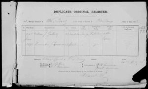 William Gallwey & Emmeline Runciman marriage register 1892