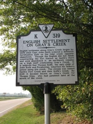 Virginia Historical Marker near Gray's Creek