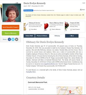 Doris Evelyn Kennedy Obituary