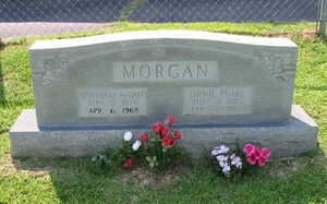 William Noah and Onnie Pearl Morgan, gravestone