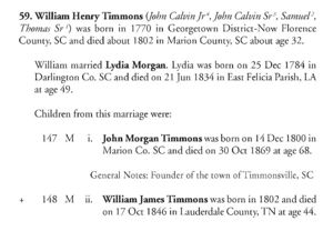Screenshot from Thomas Timmons of Ireland and Northumberland Virginia: His descendants from about 1650 to present.