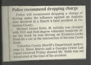 newspaper article regarding accident