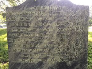 John James Morgan family Records Headstone