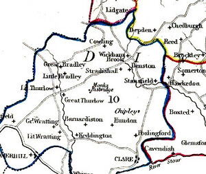 1844 Map of south-west Suffolk (part)