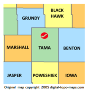 Tama County, Grundy County, Black Hawk County, Iowa