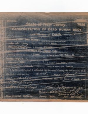 Kean Mahony's Death Certificate