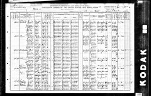 1910 Census For Ludger and Edna Trichell Family