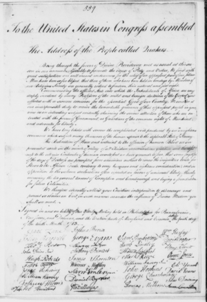 1783 Philadelphia Meeting Anti-Slavery Petition