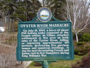 Oyster River Massacre Sign