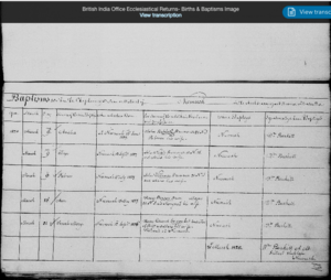 Rebecca Williams Birth Register 1827
