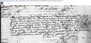 Marriage of Guillaume Chartier and Marguerite Abraham