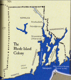 Roger Williams Map Rhode Island