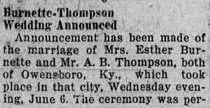 Burnette-Thompson Wedding Announcement,