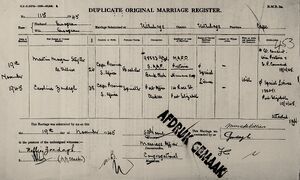 Marriage Martin Morgan Steytler de Villiers and Carolina Zondagh 19 April 1945