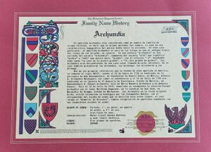 Archundia Family name history