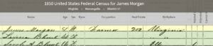 1850 Census Image for James Morgan