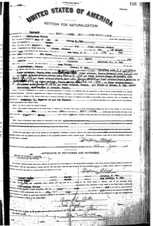 Christian Ulrich Petition for Naturalization, page 1 of 2