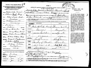 Melville Howard and Florence King Marriage Registration