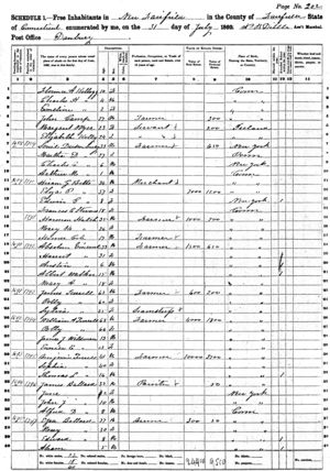 1860 Census, New Fairfield, Fairfield, Connecticut, Page 202