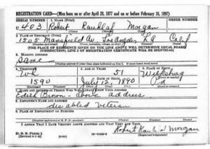 Robert 'Rauhlaf' Morgan - 1942 Draft Registration