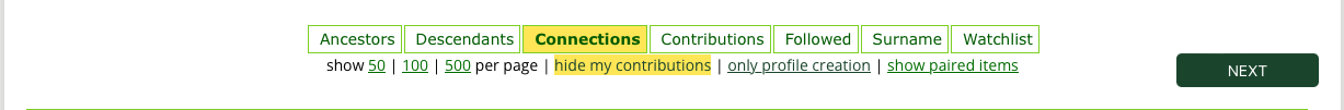 Simply click on [hide my contributions] or [show my contributions] to toggle preference.