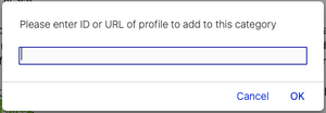 profile ID or URL entry dialog.