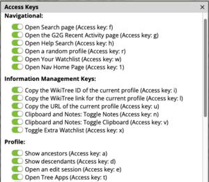 Access Keys settings. Choose which access keys you want to enable. Please note that some accessibility tools may use some of these access keys. In particular, D is known to be used by some browser accessibility tools.