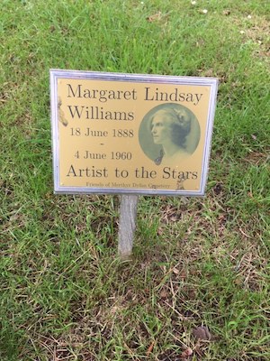 Grave marker for Margaret Lindsay Williams