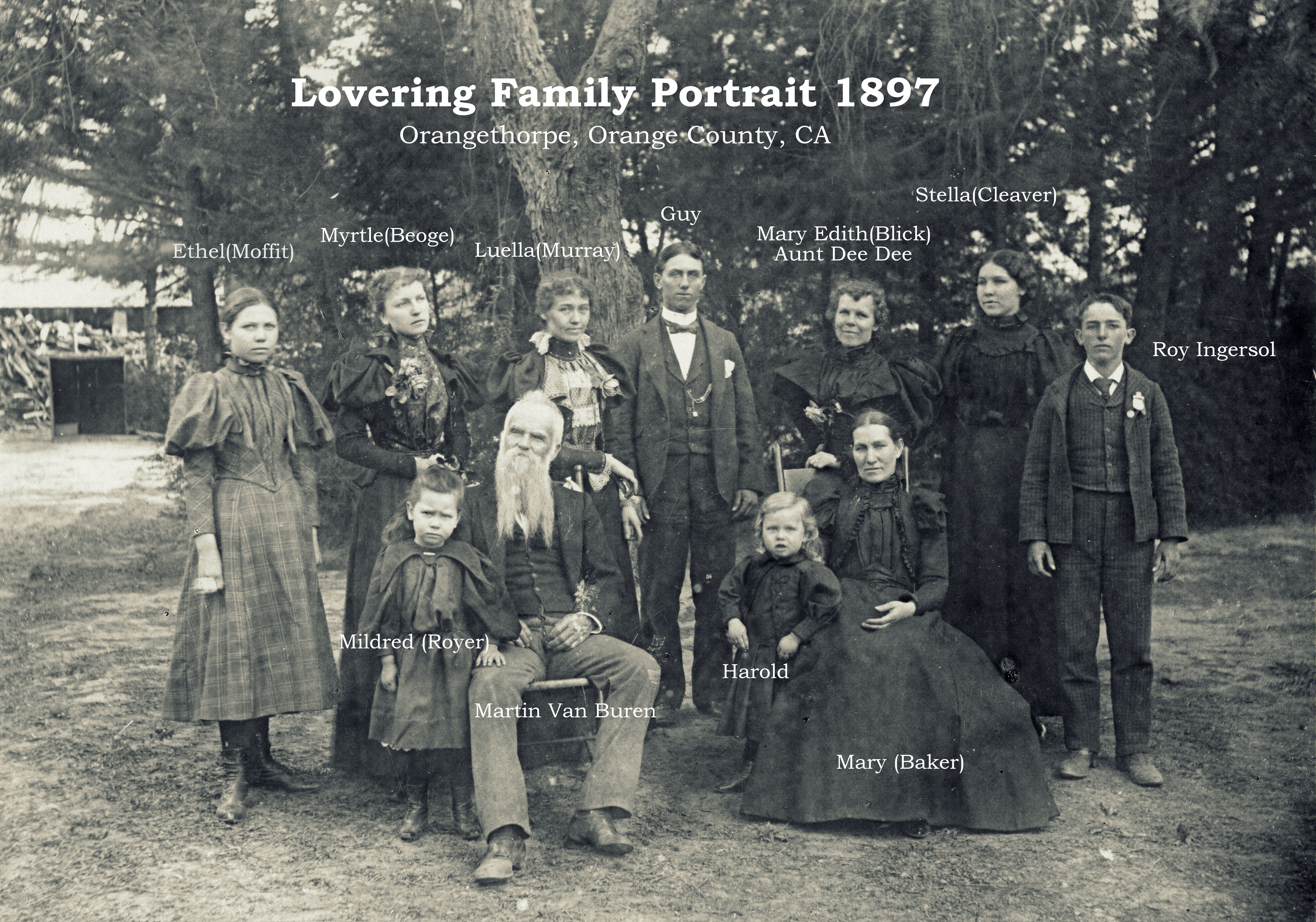 Lovering Family Portrait with Parents and Siblings 1897