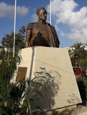 Statue of Simon Bolivar in Kralendijk, Bonaire, Dutch Caribean