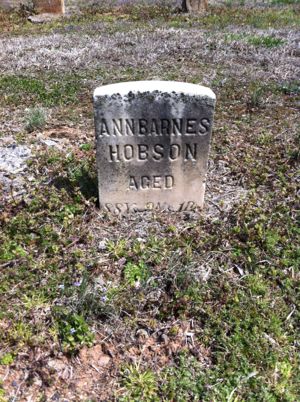 Ann Barns Hobson grave marker