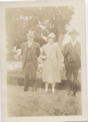 Mack Porter, Mabel Swick and her father Johnnie Swick.  About 1930.