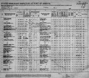 KAHANE, MOSES - IMMIGRATION TO US (2)