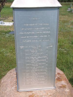 'Front' of memorial marker to children in unmarked graves
