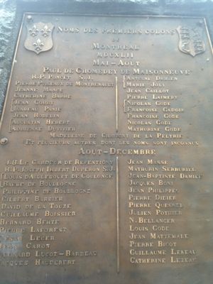 Montréal Founder's Plaque