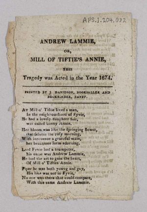 Andrew Lammie, or, Mill of Tiftie’s Annie