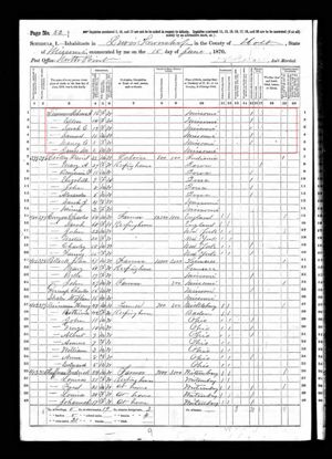 Jacob & Susan Simmons family, 1870 census, page 2