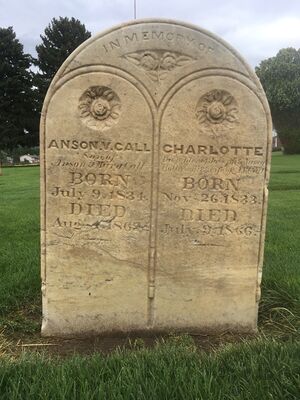 Headston of Anson Vasco Call and Charlotte Holbrook Call