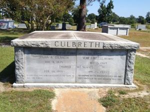 Julius and Venie Irene (Bizzell) Culbreth crypt