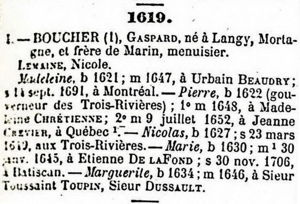 Gaspard Boucher: Tanguay, vol. 1, p. 71
