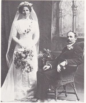 Samuel Hoffmann & Elisabeth Haese on their wedding day, 9 Aug 1911, Rowland Flat, South Australia.