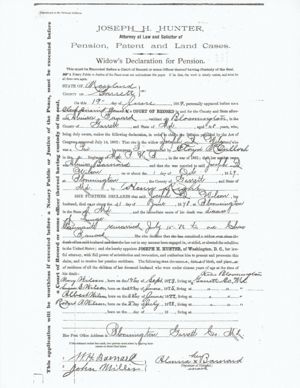 Affidavit of Births of children of Joseph D. Wilson