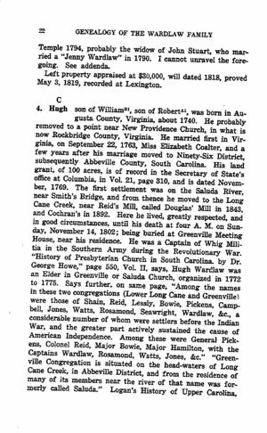 Wardlaw Genealogy, page 22